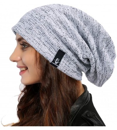 Skullies & Beanies Women Oversized Slouchy Beanie Knit Hat Colorful Long Baggy Skull Cap for Winter - B413-white - CP1927AHXN...