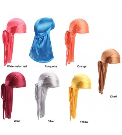 Baseball Caps Silky BandanaHat Girls Women Polyester Hair Wrap Rainbow Color Sunlucky AW2019 - H - CU194T996W2 $9.11