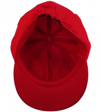Newsboy Caps Summer 100% Cotton Plain Blank 8 Panel Newsboy Gatsby Apple Cabbie Cap Hat - Red - CH11LUNMUKV $10.32