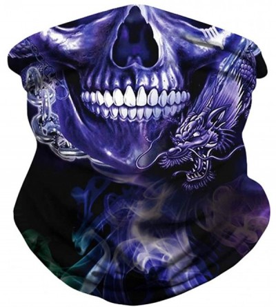 Balaclavas Skull Print Headband Bandana Head Wrap Scarf Neck Warmer Headwear Balaclava for Cycling Motorcycle - Purple Skull ...