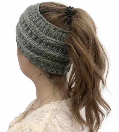 Skullies & Beanies Womens Beanie Hats - Women Winter Warm Hat Stretchy Knitted Headwear Soft Horsetail Messy Hats - CU18YZZ5G...