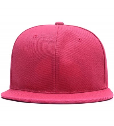 Baseball Caps Hip Hop Snapback Casquette-Embroidered.Custom Flat Bill Dance Plain Baseball Dad Hats - Rose Red - C318HK46O8W ...