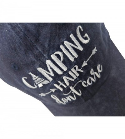 Baseball Caps Unisex Camping Hair Don t Care 1 Vintage Jeans Baseball Cap Classic Cotton Dad Hat Adjustable Plain Cap - CD18W...