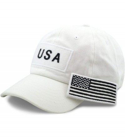Baseball Caps Cotton & Pigment Low Profile Tactical Operator USA Flag Patch Military Army Cap - 2. Cotton - White - C11983G42...