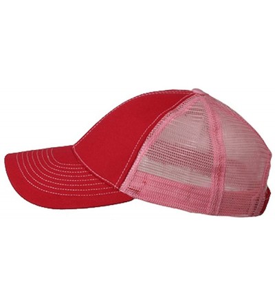 Baseball Caps Low Profile Structured Trucker Cap-Red Pink OSFM - CO111C6IG9Z $9.72
