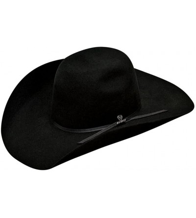 Cowboy Hats Mens Wool Punchy Crown Cowboy Brim 2 Cord Band Western Hat - Black - CA17YQW966Q $103.23