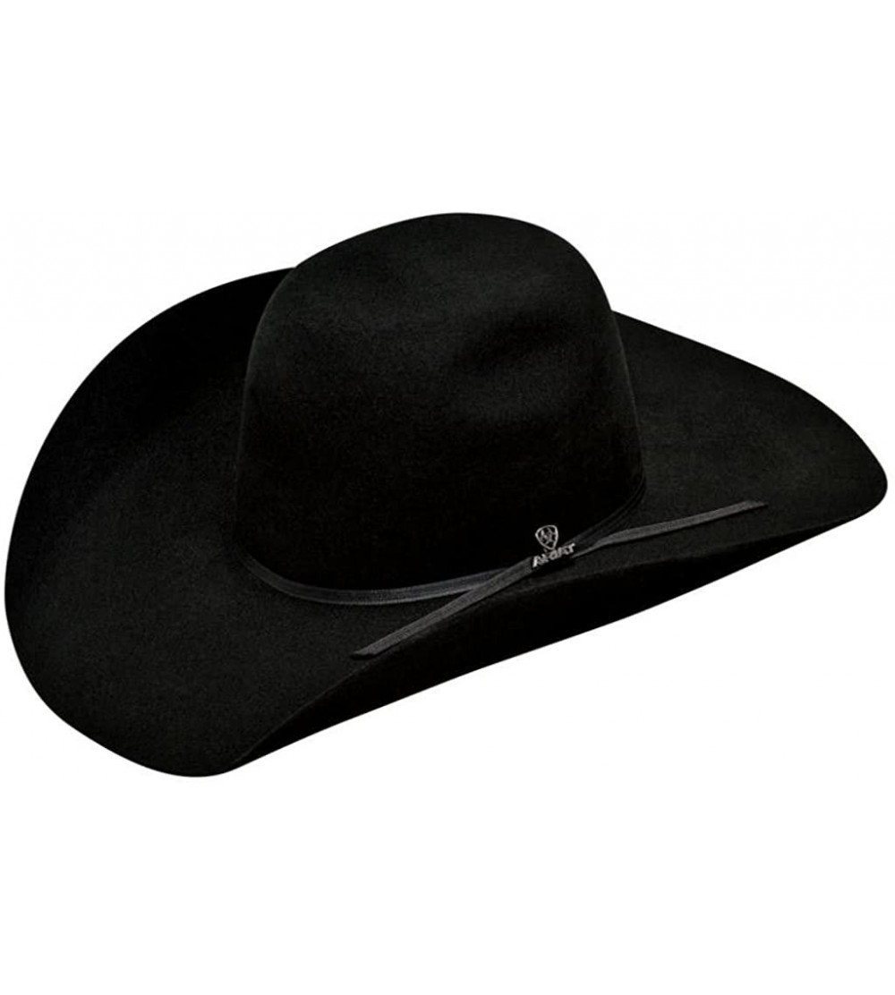 Cowboy Hats Mens Wool Punchy Crown Cowboy Brim 2 Cord Band Western Hat - Black - CA17YQW966Q $56.31