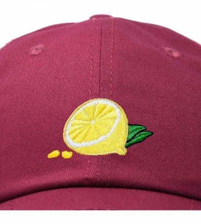 Baseball Caps Lemon Hat Baseball Cap - Maroon - C718M7UU783 $17.63