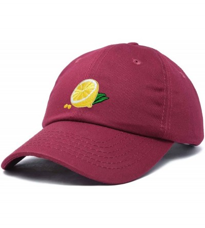 Baseball Caps Lemon Hat Baseball Cap - Maroon - C718M7UU783 $17.63
