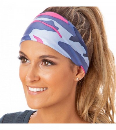 Headbands Adjustable & Stretchy Wide Printed Xflex Headbands for Women Girls & Teens (Xflex Blue Camo 1pk) - CL18K6ZDIA7 $11.04