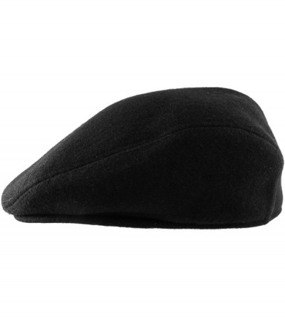 Newsboy Caps 100% Wool Flat Cap Cabbie Hat Gatsby Ivy Irish Hunting Newsboy Hunting Beret - Black(m) - C411LHPI6PP $14.35