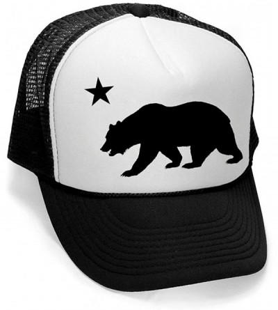 Baseball Caps Men's Cali Republic Bear Hat Black/White Trucker Hat - CX184XN3ZD9 $11.59