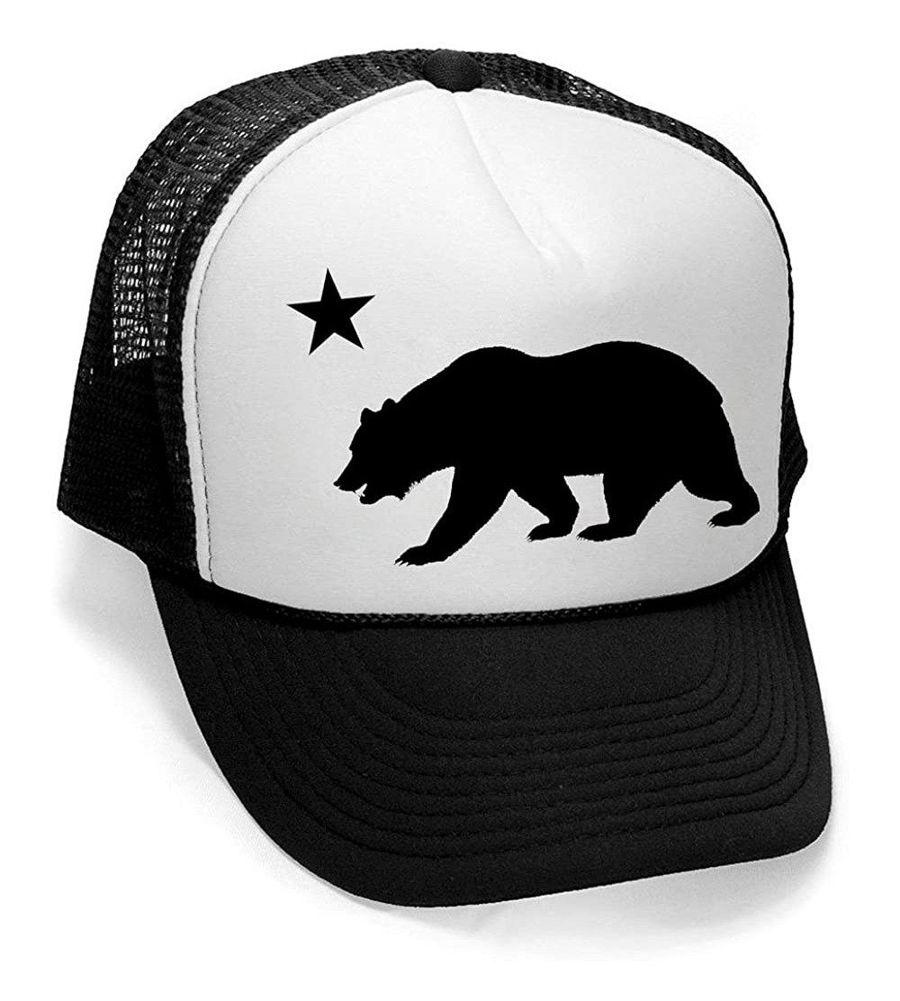 Baseball Caps Men's Cali Republic Bear Hat Black/White Trucker Hat - CX184XN3ZD9 $11.59