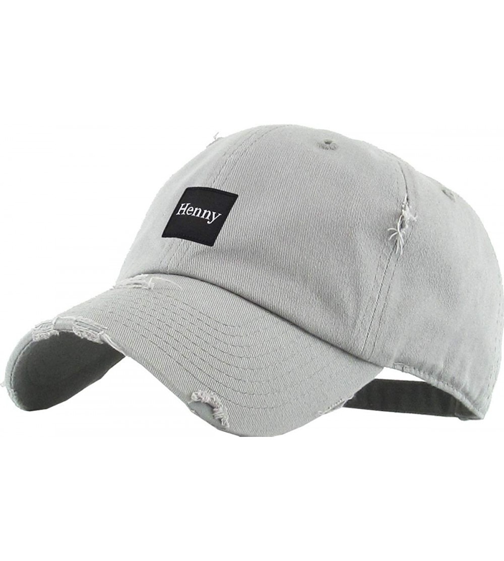 Baseball Caps Henny Leaf Fist Bottle Dad Hat Baseball Cap Polo Style Unconstructed - (9.3) Light Gray Henny Patch Vintage - C...