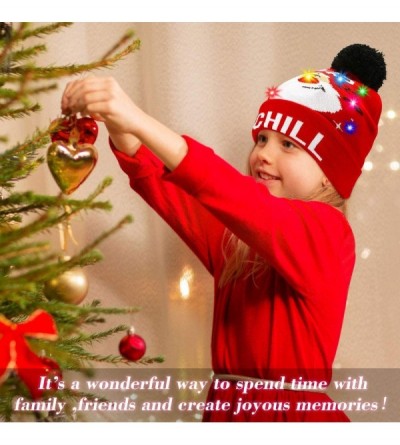 Skullies & Beanies LED Light Up Beanie Hat Christmas Cap for Women Children- Party- Bar - Multicolor-017 - CM18WIDQCI7 $13.22