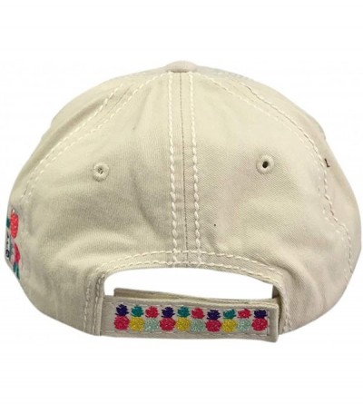 Baseball Caps Pineapple Frayed Patch Washed Baseball Hat - Ponytail Baseball Cap - Stone - CD18QG2LRTS $21.54