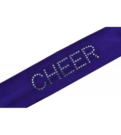 Headbands Cheer Rhinestone Cotton Stretch Headband - Purple - CD115LJJ0Y9 $7.66