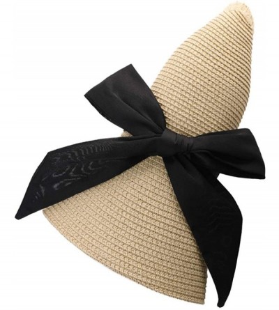 Bucket Hats Packable UPF Straw Sunhat Women Summer Beach Wide Brim Fedora Travel Hat 54-59CM - 00763_beige(with Face Shield) ...