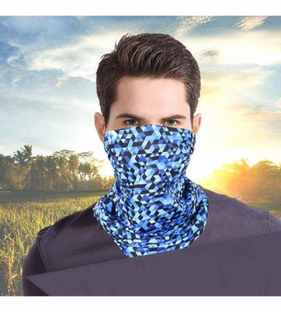 Balaclavas Face Mask Bandanas- UV Protection Neck Gaiter Face Scarf Face Mask 12+ Ways to Wears - Blue - C218Q49MMY4 $11.87