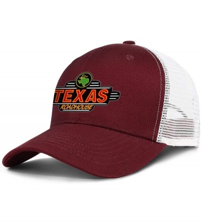 Baseball Caps Texas Roadhouse Logo Burgundy Baseball - Texas Roadhouse Logo-35 - C018XDR465Y $22.85