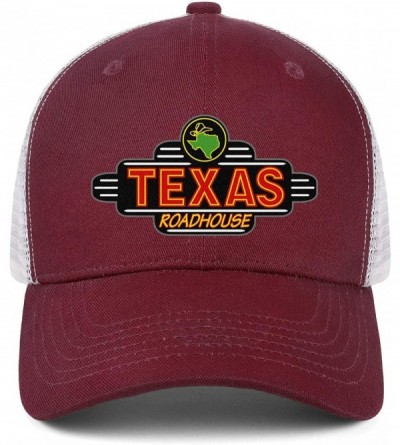 Baseball Caps Texas Roadhouse Logo Burgundy Baseball - Texas Roadhouse Logo-35 - C018XDR465Y $22.85