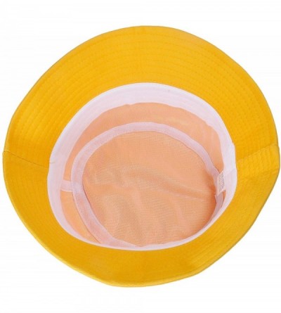 Bucket Hats Unisex Fashion Embroidered Bucket Hat Summer Fisherman Cap for Men Women - Leaf Yellow - CS18WD00MD7 $13.85