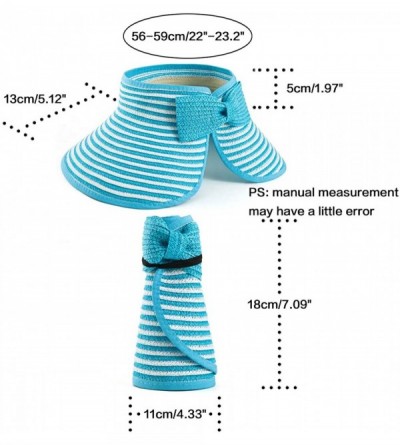 Sun Hats Foldable Sun Visors for Women - Beach Hat Wide Brim Sun Hat Roll-Up Straw Hat - CA18UL7QG6Q $12.30