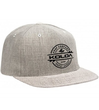 Baseball Caps Snap-Back Hat - Heather Grey With Black Embroidered Logo - C812MYV8YFT $14.46