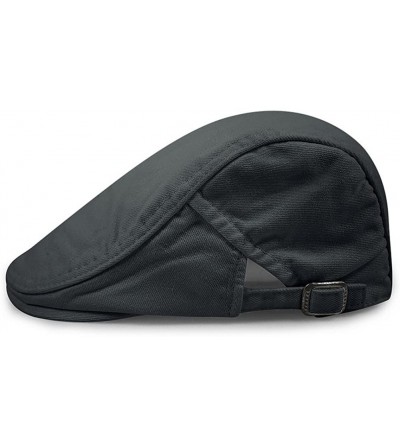 Newsboy Caps Men's 100% Cotton Solid Ivy Summer Newsboy Hats with Buckle - Dark Grey - CW18ESNCH4E $10.58