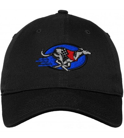Baseball Caps Custom Low Profile Soft Hat Running Greyhound Embroidery Dog Name Cotton Dad Hat - Black - CK18QSHMS7E $23.50