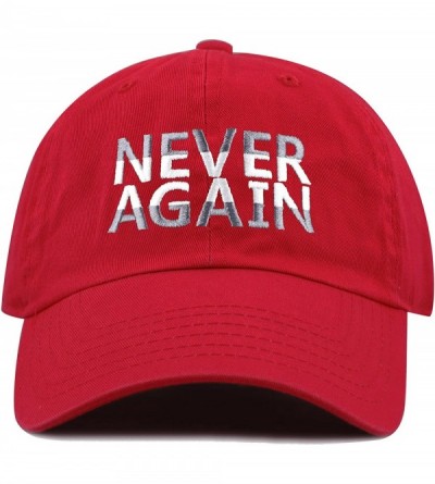 Baseball Caps Never Again & Enough School Walk Out & Gun Control Embroidered Cotton Baseball Cap Hat - Never Again-red - CF18...