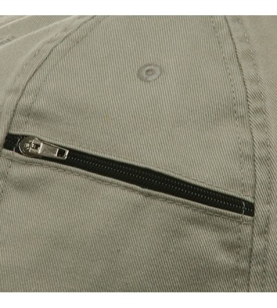 Baseball Caps Low Profile Washed Side Zipper Pocket Cap - Beige - C818GYRXYGR $25.76