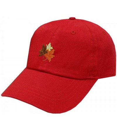 Baseball Caps Fall Leaves Cotton Baseball Dad Caps - Multi Colors - Red - CA18IZ55DAG $9.95