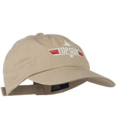 Baseball Caps US Navy Top Gun Fighter Embroidered Washed Cap - Khaki - CL11Q3T5V2L $23.57