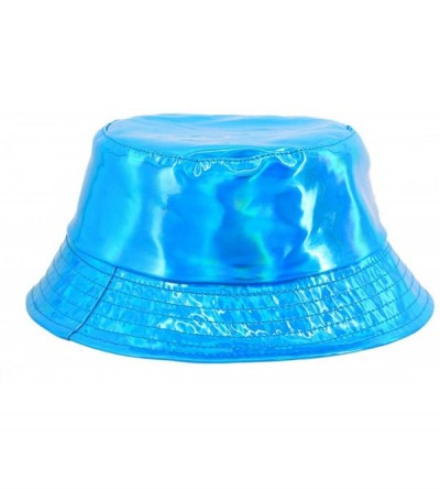 Bucket Hats Unisex Fashion Hologram Climbing Bucket Hat Waterproof Fisherman Cap Travel Sunhat - Blue - C618HMI5AGS $16.43