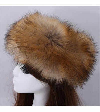 Cold Weather Headbands Women's Faux Fur Headband with Elastic Winter Earwarmer Earmuff Hat Ski - Raccoon - CS12N1BQDHQ $12.35