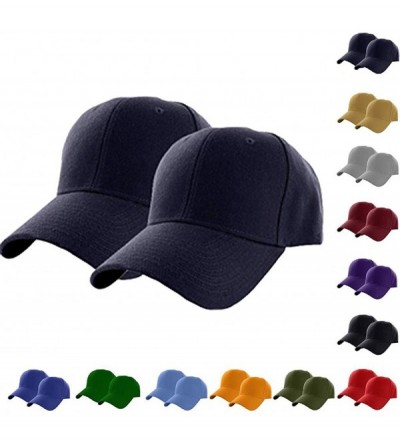 Baseball Caps Set of 2 Plain Adjustable Baseball Cap Classic Adjustable Hat Men Women Unisex Ballcap 6 Panels - Purple-2pack ...