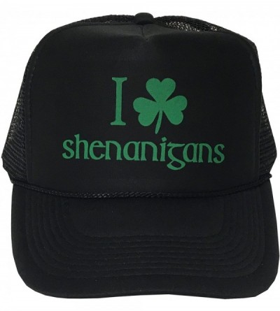 Baseball Caps I Shamrock Shenanigans- St Patrick's Day Campaign Adjustable Unisex Hat Cap - Black - CV12O812WYH $15.12