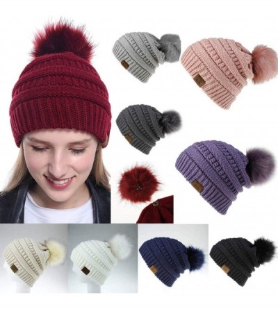 Skullies & Beanies Knit Winter Beanie - Cuff Wool Ribbed Hat - Fisherman Skull Knitted Stocking Cap - Gray - CT18YR02DSO $8.41