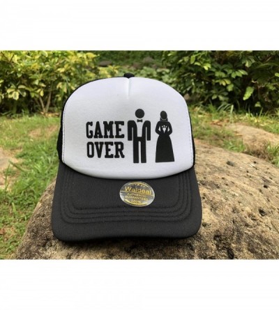 Baseball Caps Men's Game Over Mesh Cap Funny Bachelor Party Wedding Humor Trucker Hat - Black - C918QNODUEZ $8.38