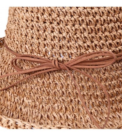 Sun Hats Spring and Summer Beach Cap Women Straw Fisherman Hat Sun Hat (Khaki) - Khaki - CS18QRTLLY8 $7.73
