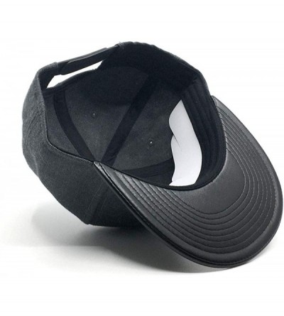 Baseball Caps Premium Heather Wool Blend Flat Bill Adjustable Snapback Hats Baseball Caps - Leather Black/Heather Black - CT1...