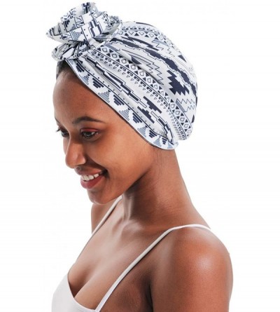 Skullies & Beanies Cotton Turbans for Women Flower Knot Headwrap Pre-Tied Bonnet Boho Pattern Chemo caps for Hair Loss - C818...