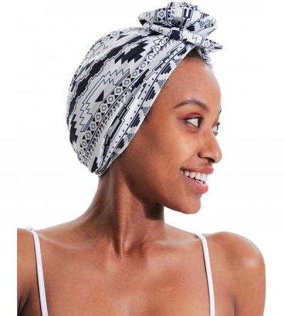 Skullies & Beanies Cotton Turbans for Women Flower Knot Headwrap Pre-Tied Bonnet Boho Pattern Chemo caps for Hair Loss - C818...