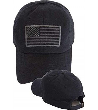 Baseball Caps US Flag Patch Tactical Style Cotton Trucker Baseball Cap Hat Charcoal - CX18TUN8OMG $16.99