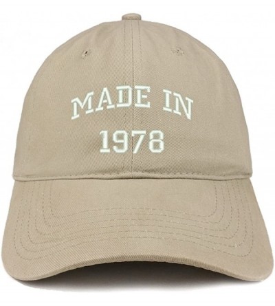 Baseball Caps Made in 1978 Text Embroidered 42nd Birthday Brushed Cotton Cap - Khaki - CN18C9YWXE2 $17.56