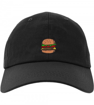 Baseball Caps Embroidered Hamburger Cap for Men and Women- Adjustable Baseball Cap - Black - CU18NOYYDMH $12.99