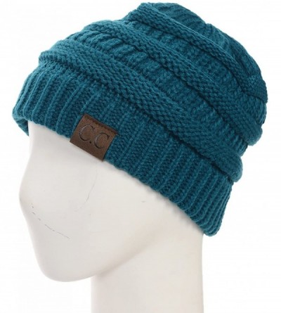 Skullies & Beanies USA Trendy Warm Chunky Soft Stretch Cable Knit Slouchy Beanie - Teal - C5120J4P7ID $10.00
