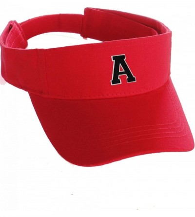 Baseball Caps Custom Sport Sun Visor Hat A to Z Initial Team Letters- Red Visor White Black - Letter a - CV18GS3IUIK $16.25