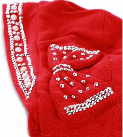 Skullies & Beanies Women's Handmade Warm Baggy Fleece Lined Slouch Beanie Hat - 1. Ribbon1 - Red - CB126IAHG7L $11.40